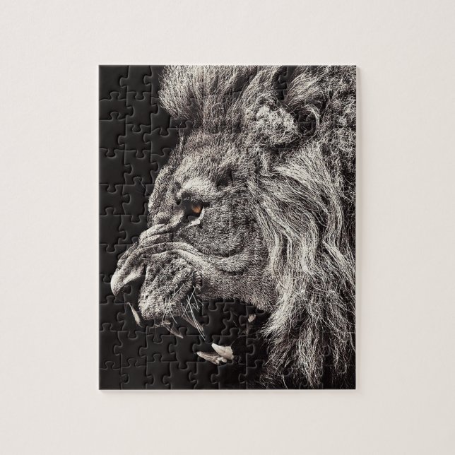 Angry Male Lion Jigsaw Puzzle (Vertical)