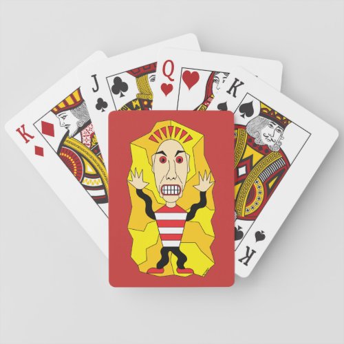 Angry Man Playing Cards