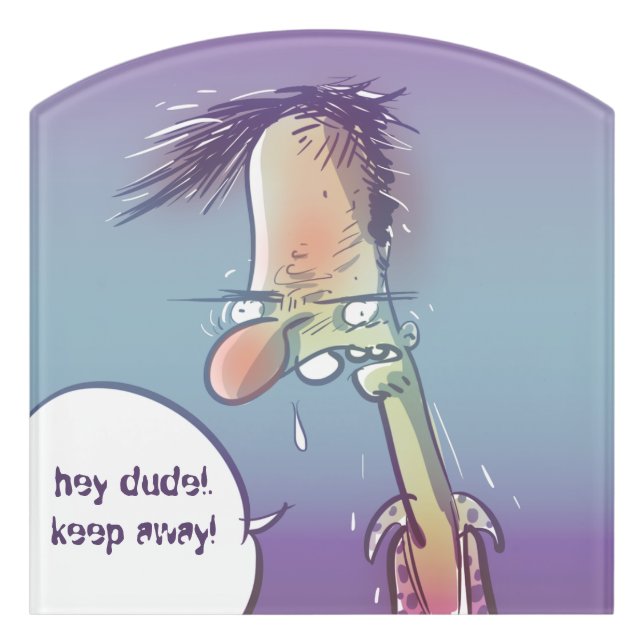 angry man room guard funny cartoon door sign (Contour Front)