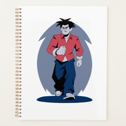 Angry man walking planner