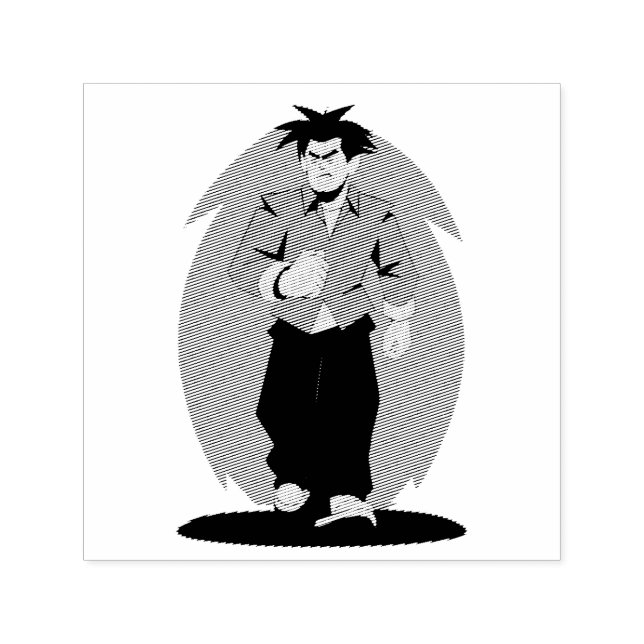 Angry man walking self-inking stamp (Design)