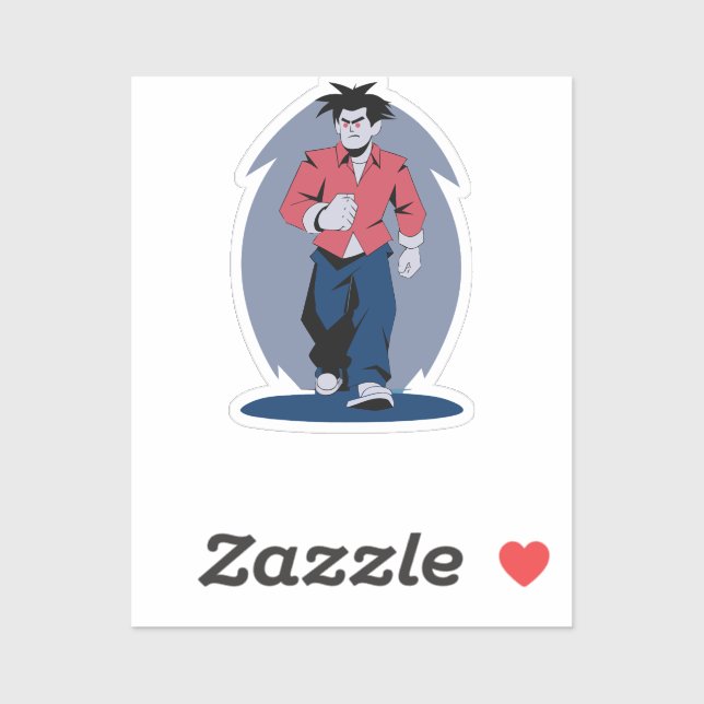 Angry man walking sticker (Sheet)