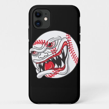 Angry Mean Baseball Graphic Iphone 11 Case by sports_shop at Zazzle