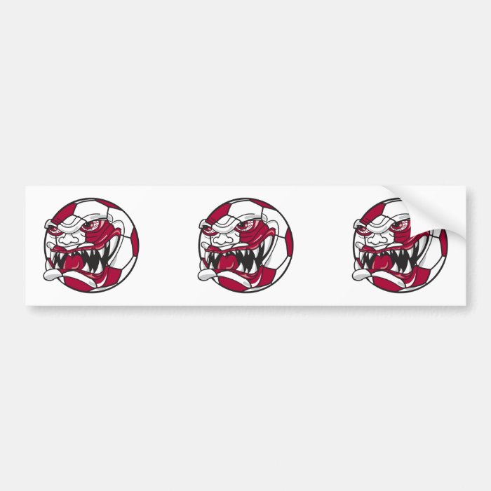 angry mean extreme soccer ball graphic bumper sticker