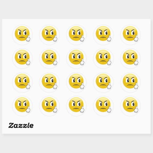 Angry Middle Finger Emoji Stickers Zazzle