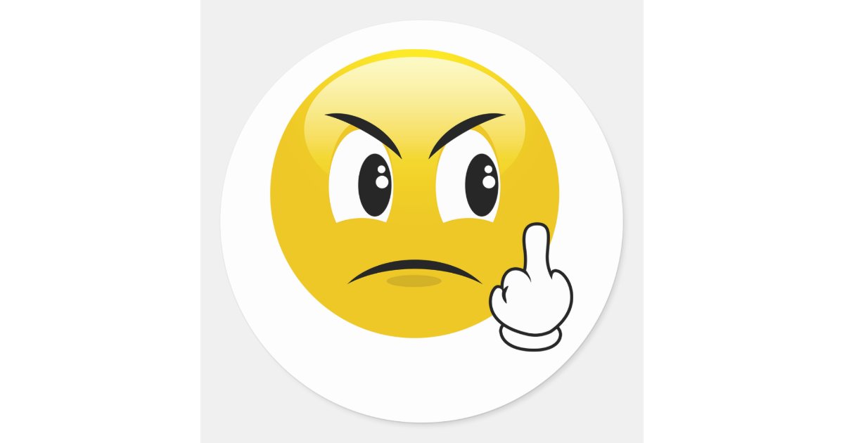 Angry Middle Finger Emoji Stickers | Zazzle.com