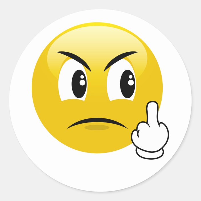 deed het Sortie Uitschakelen Angry Middle Finger Emoji Stickers | Zazzle.com