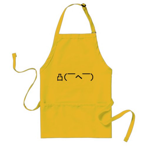Angry Middle Finger Emoticon Japanese Kaomoji Adult Apron