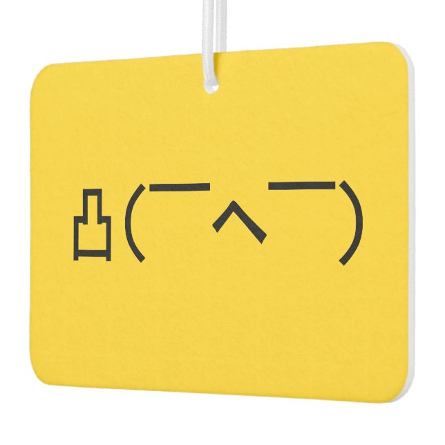 Angry Middle Finger Emoticon Japanese Kaomoji Air Freshener (Left)