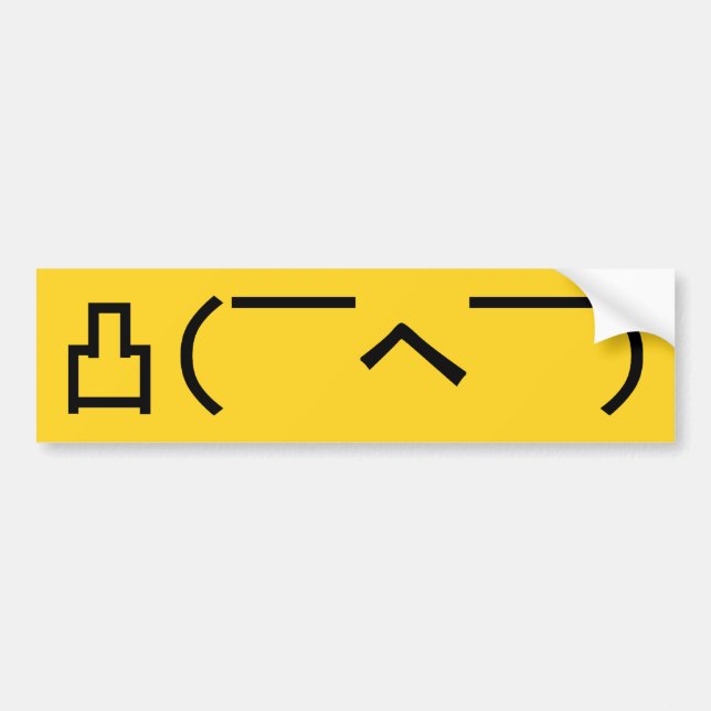 Angry Middle Finger Emoticon Japanese Kaomoji Bumper Sticker (Front)