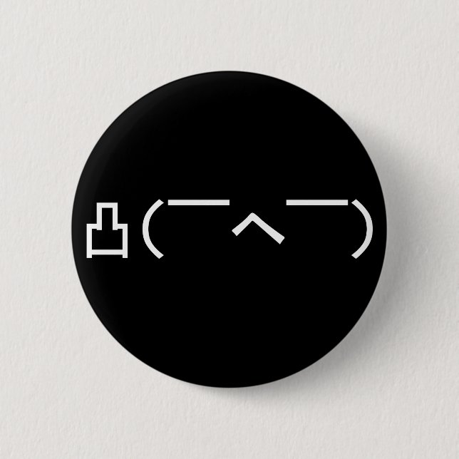 Angry Middle Finger Emoticon Japanese Kaomoji Button (Front)