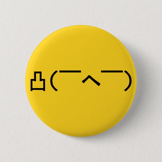 Angry Middle Finger Emoticon Japanese Kaomoji Pinback Button (Front)