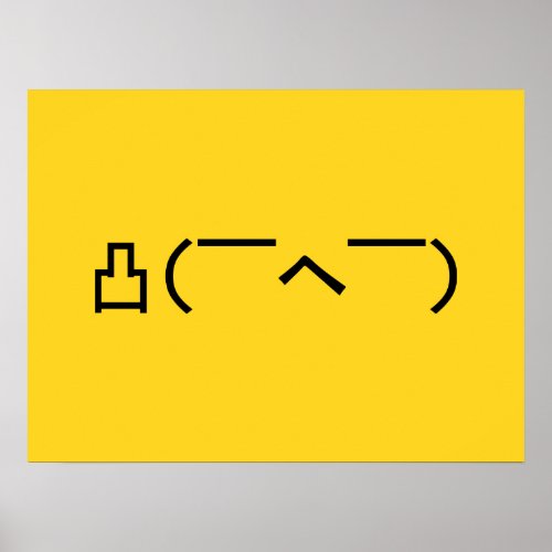 Angry Middle Finger Emoticon Japanese Kaomoji Poster