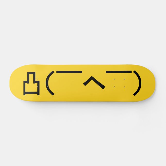 Angry Middle Finger Emoticon Japanese Kaomoji Skateboard Deck (Horz)