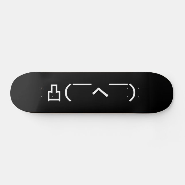 Angry Middle Finger Emoticon Japanese Kaomoji Skateboard Deck (Horz)