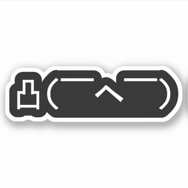 Angry Middle Finger Emoticon Japanese Kaomoji Sticker (Front)