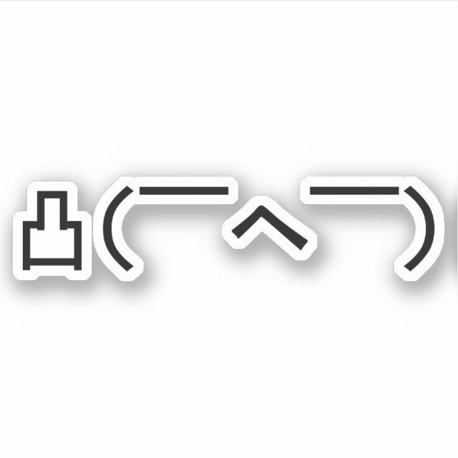 Angry Middle Finger Emoticon Japanese Kaomoji Sticker (Front)