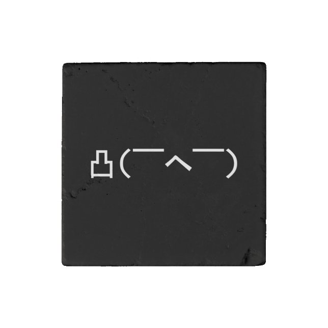Angry Middle Finger Emoticon Japanese Kaomoji Stone Magnet (Front)