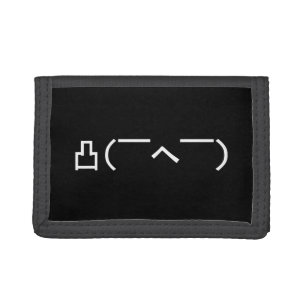 Angry Middle Finger Emoticon Japanese Kaomoji Tri-fold Wallet