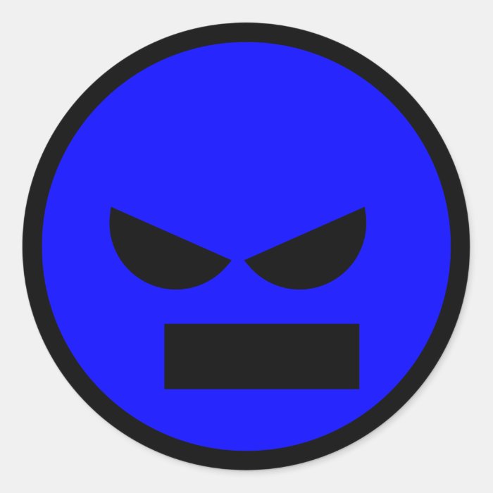 Angry Mister Anti Smiley Face Sticker