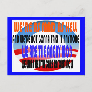 ANGRY MOB OBAMA POSTCARD