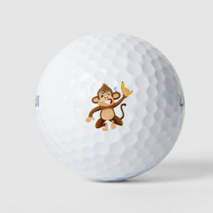 Angry monkey cartoon golf balls