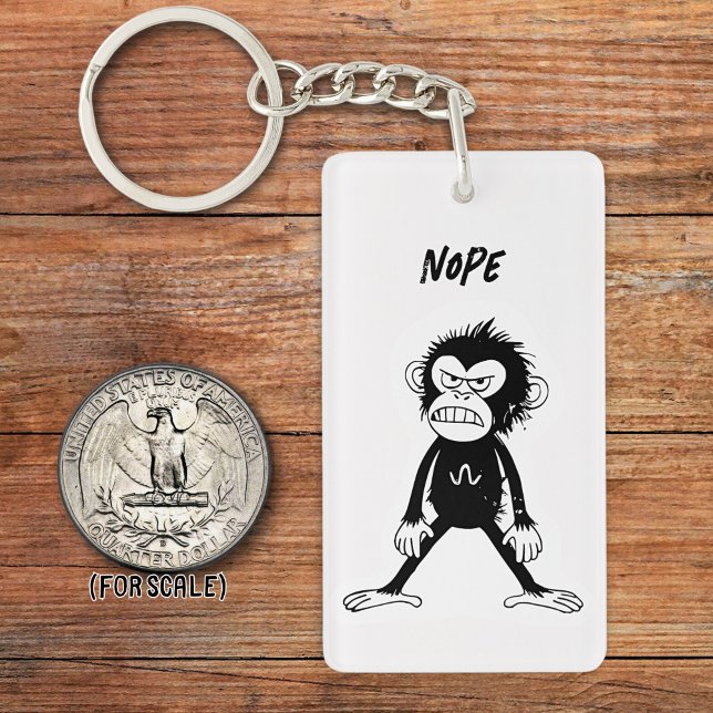 Angry Monkey Drawing Sarcastic Phrase Bag Charm Keychain (Creator Uploaded)