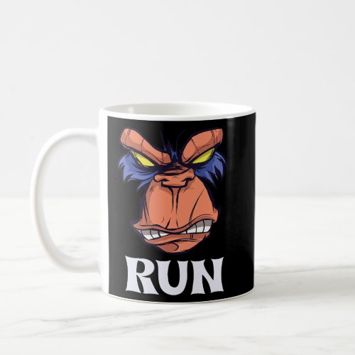 Angry Monkey Face Says Run Running Way Miss Mood  Coffee Mug