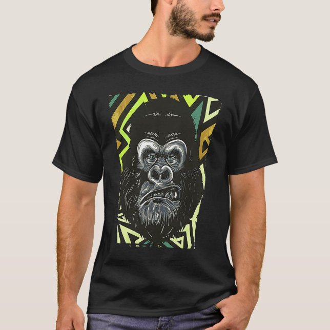 Angry Monkey Gorilla Face T-Shirt (Front)