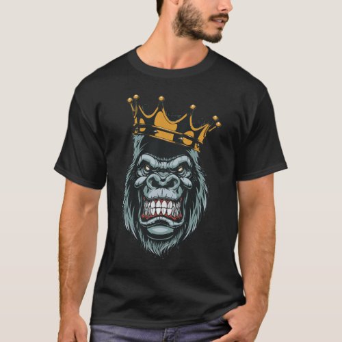 Angry Monkey with crown T_shirt