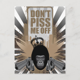 Angry Monkey with Gun Postcard