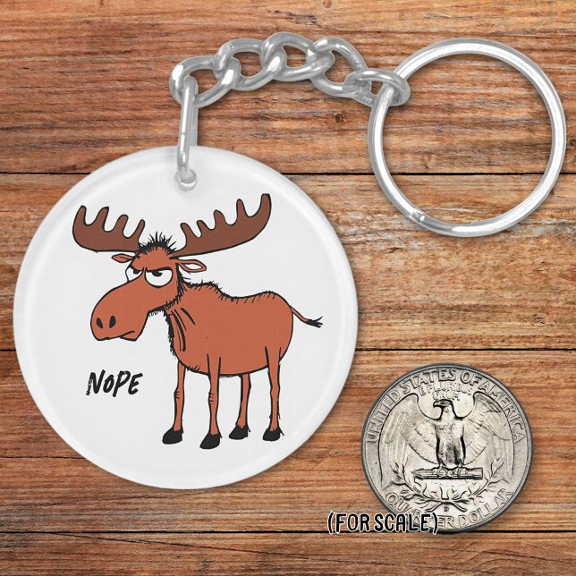 Angry Moose Drawing Sarcastic Phrase Bag Charm Keychain (Creator Uploaded)