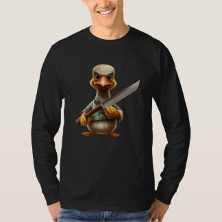 Angry Murderous Duck Holding Knife T-Shirt