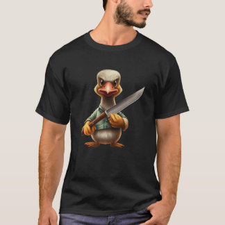 Angry Murderous Duck Holding Knife T-Shirt
