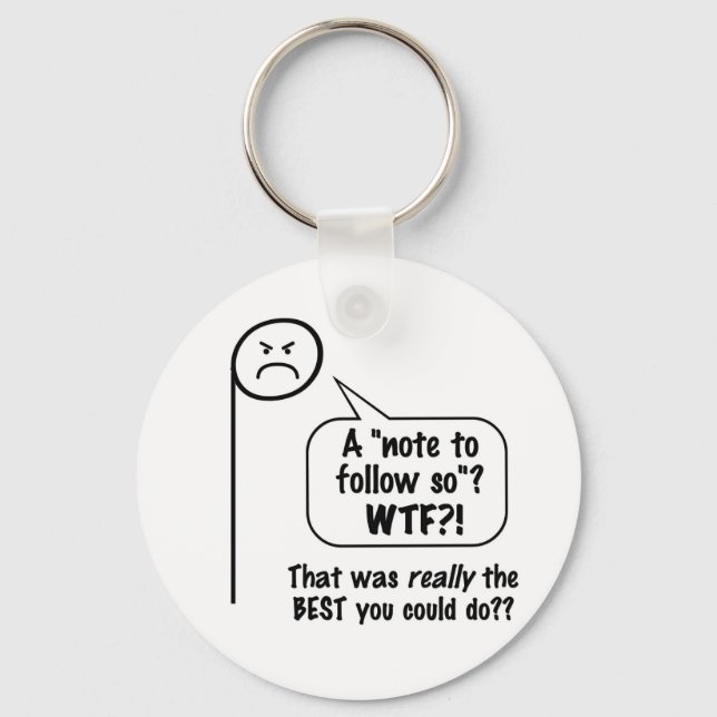 Angry music note "la" keychain (Front)