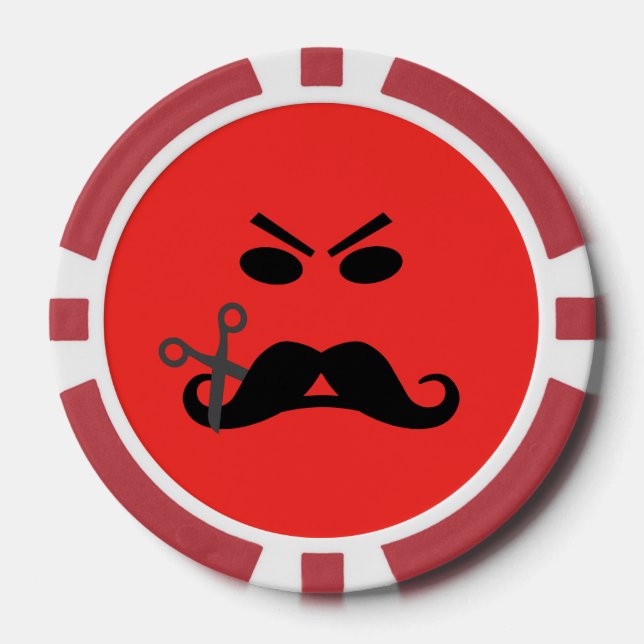 Angry Mustache custom barber shop chips (Front)