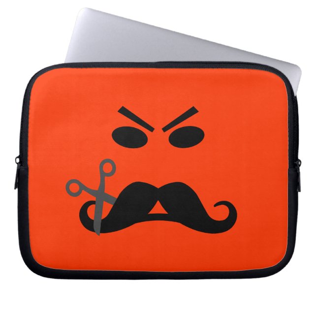 Angry Mustache custom laptop sleeve (Front)