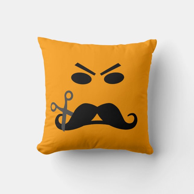 Angry Mustache custom throw pillow (Front)