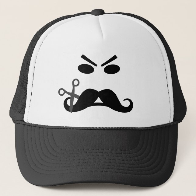 Angry Mustache hat - choose color (Front)