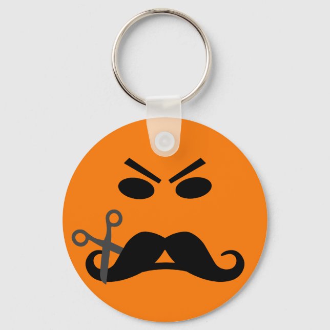 Angry Mustache key chain (Front)