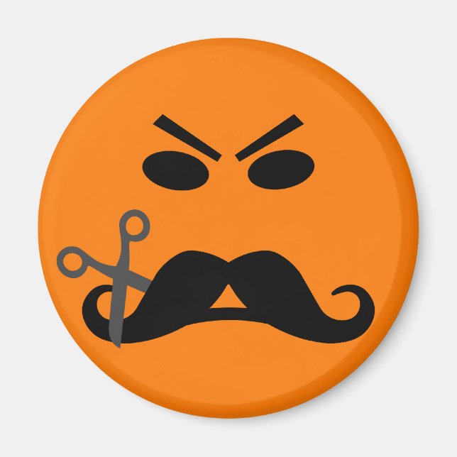 Angry Mustache magnet (Front)