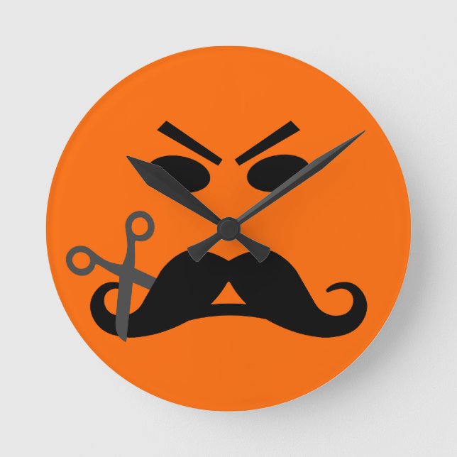Angry Mustache wall clock (Front)