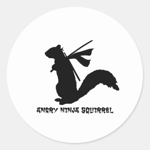 Angry Ninja Squirrel Collection Classic Round Sticker
