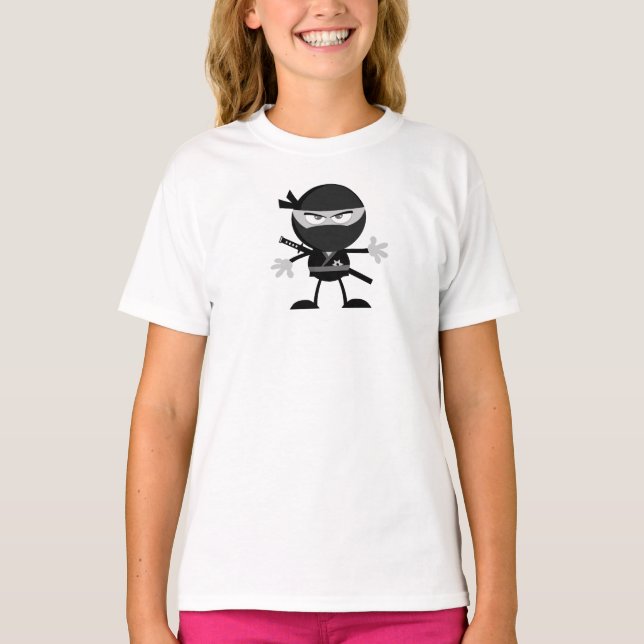 Angry Ninja Warrior Girls T-Shirt (Front)