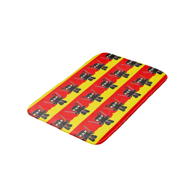 Angry ninjas bath mat (Angled)