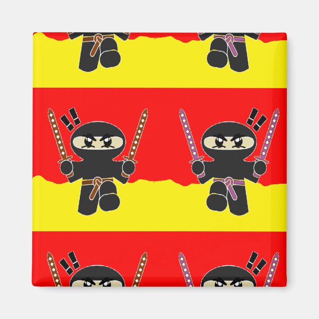 Angry ninjas magnet (Front)
