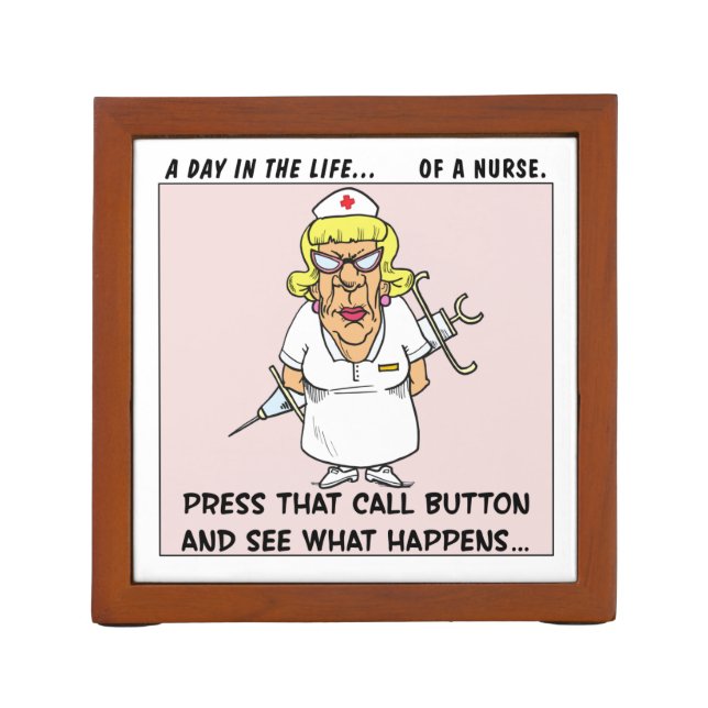 Angry Nurse Threatens Patient Pencil/Pen Holder (Back)