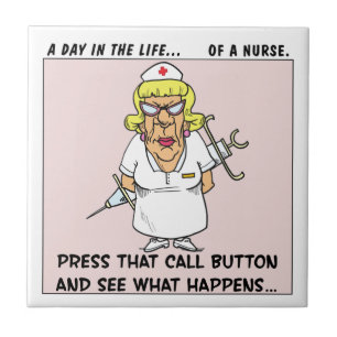 Angry Nurse Threatens Patients with Large Needle Tile