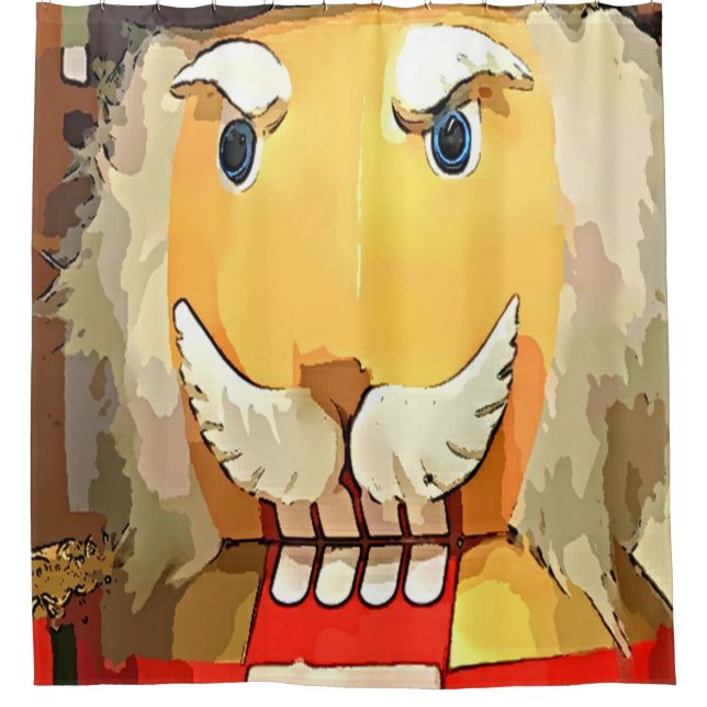 Angry Nutcracker Shower Curtain (Front)