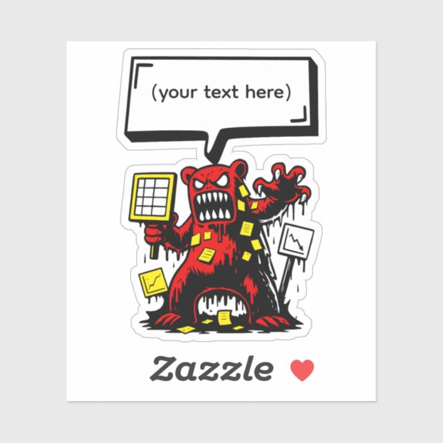 Angry Office Bear Sticker (Sheet)